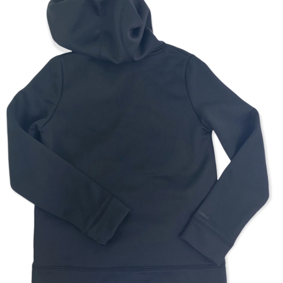 Under Armour Girls Armour Fleece Big Logo Black/Pink Hoodie NWOT Sz YLG MSRP $45 - Picture 2 of 6